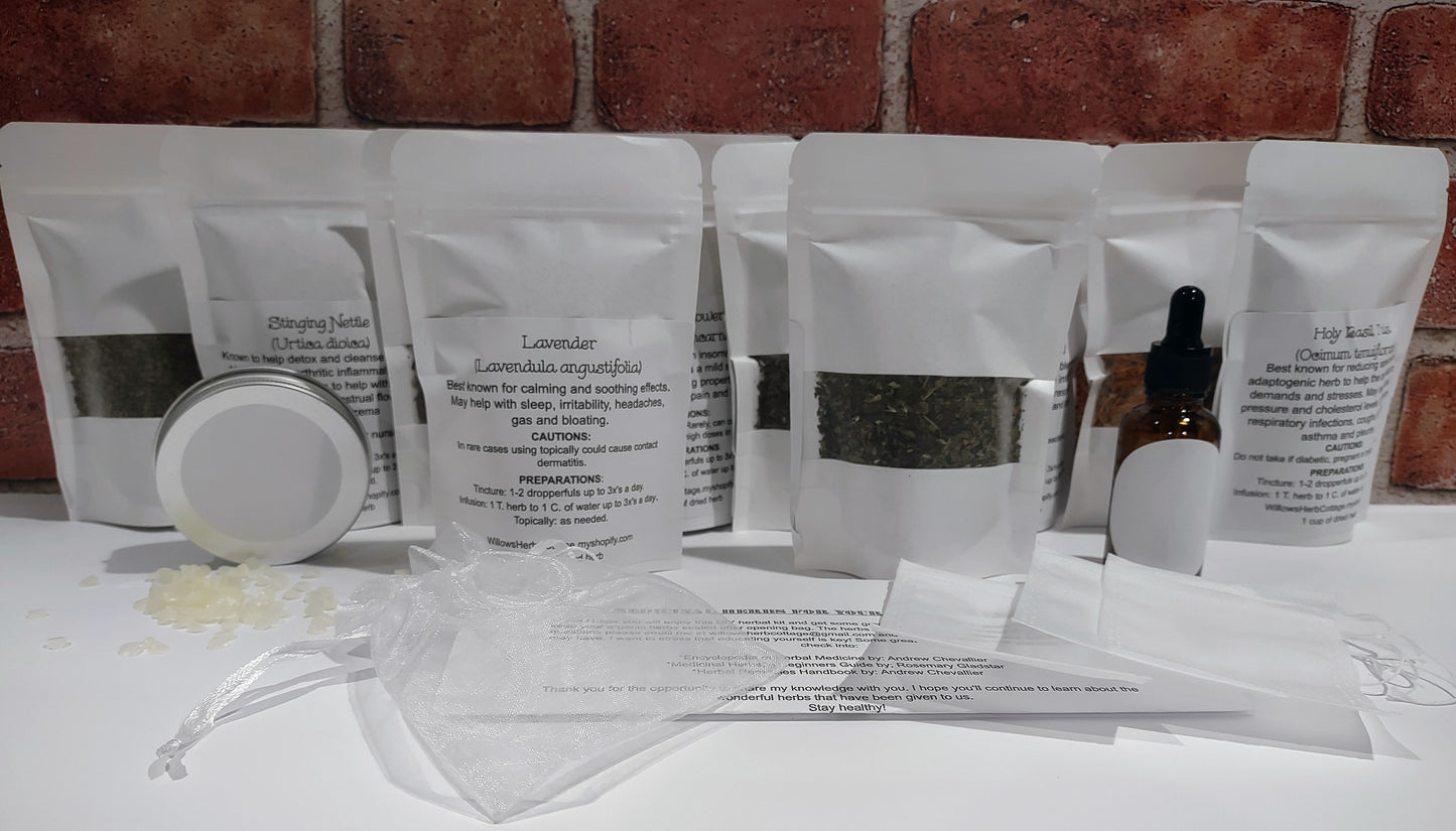 10 Herb DYI Kit - Education, Supplies, Instructions And Herbs